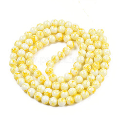Spray Painted Glass Bead Strands&nbsp;X-GLAA-R139-8mm-17