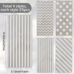 100Pcs 4 Styles Rectangle Plastic Candy Bags&nbsp;ABAG-WH20013-19C