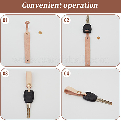 3Pcs Cowhide Leather Keychains&nbsp;KEYC-CL0001-33C