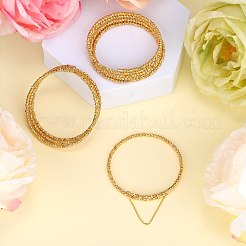 Brass Twisted Flower Beaded Cuff Bangle&nbsp;JB762A