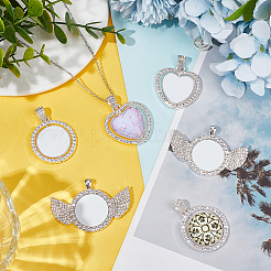 DIY Sublimation Blank Alloy Pendant Necklace Making Kit&nbsp;DIY-PH0022-70