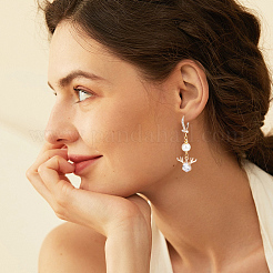 8Pcs 4 Style Brass Cubic Zirconia Leverback Earring Findings Sets&nbsp;KK-NB0003-31