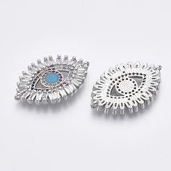Brass Micro Pave Cubic Zirconia Links Connectors&nbsp;ZIRC-T005-029P