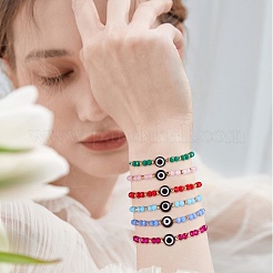 Adjustable Waxed Cord Braided Bead Bracelets&nbsp;BJEW-SZC0001-03B
