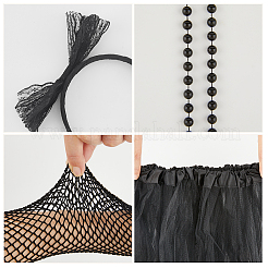 Polyester Hair Band & Nylon Gloves && Lace Dress & Plastic Beads Necklace and Bracelets Sets&nbsp;DIY-WH20062-11A