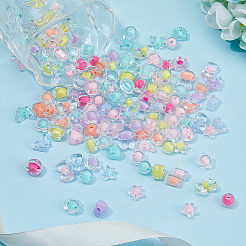 150Pcs 10 Styles Transparent Acrylic Beads&nbsp;TACR-FI0001-01