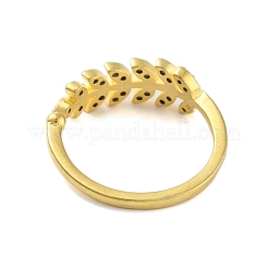 Clear Cubic Zirconia Leaf Finger Rings&nbsp;RJEW-L120-009G