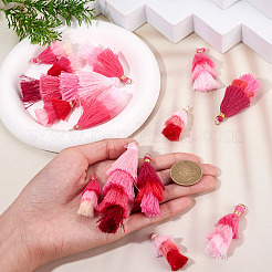 14Pcs 7 Colors Polyester Tassel Pendants&nbsp;FIND-TA0009-44