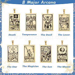 8Pcs 8 Styles 201 Stainless Steel Pendants&nbsp;STAS-DC0016-09