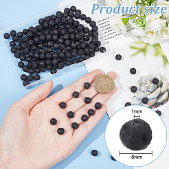 4 Strand Natural Lava Rock Round Beads Strands&nbsp;G-GO0001-02