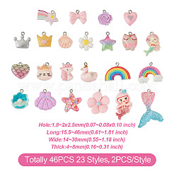 46Pcs 23 Styles Opaque & Transparent Resin Pendants&nbsp;RESI-TA0001-57