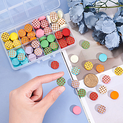 Painted Natural Wood Beads&nbsp;WOOD-FH0001-56