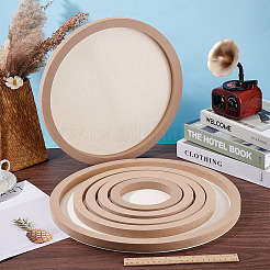 6Pcs 6 Styles Flat Round Wood Painting  Panels&nbsp;AJEW-AR0005-47