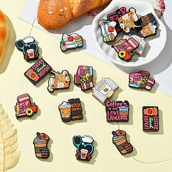 20Pcs 10 Styles Coffee Theme Food Grade Silicone Focal Beads&nbsp;SIL-CJ0002-60