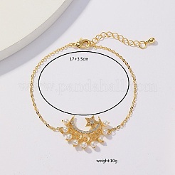 Brass Micro Pave Cubic Zirconia Link Bracelets for Women&nbsp;TF5146-1