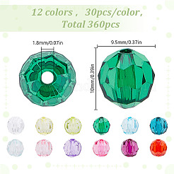 360Pcs 12 Colors Transparent Acrylic Beads&nbsp;TACR-HY0001-05