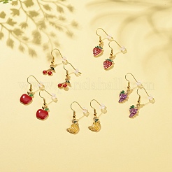 Alloy Fruits Dangle Earrings with Enamel&nbsp;EJEW-JE04916