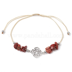 7Pcs Chakra Theme Natural & Synthetic Mixed Gemstone Braided Beads Bracelets&nbsp;BJEW-JB11327