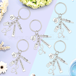 20Pcs Tibetan Style Alloy Keychains&nbsp;KEYC-SC0002-08