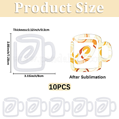 10Pcs Sublimation Blank Thermal Acrylic Paper Clips&nbsp;AJEW-CP0006-83A