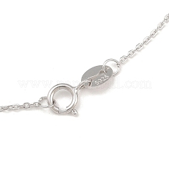 Anti-Tarnish Trendy Unisex Rhodium Plated 925 Sterling Silver Cable Chains Necklaces&nbsp;STER-M034-B-07