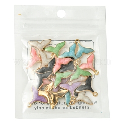 24Pcs 6 Colors Alloy Enamel Pendants&nbsp;ENAM-FS0002-04
