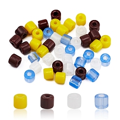 4 Colors Opaque & Imitation Jade & Transparent Glass Bugle Beads&nbsp;SEED-YW0001-41