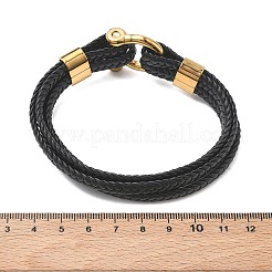 Braided Microfiber Leather Cord Double Bracelets&nbsp;BJEW-C153-01C