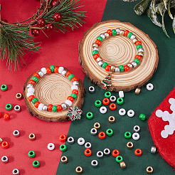 800Pcs 5 Colors Christmas Theme Opaque Plastic Beads&nbsp;KY-SP0001-09
