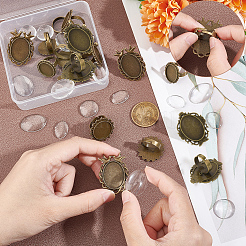 DIY Blank Dome Finger Ring Making Kit&nbsp;FIND-UN0002-40