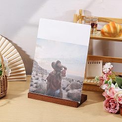 Wood Vinyl Record Slotted Display Stands with Stainless Steel Support&nbsp;ODIS-WH0043-344A