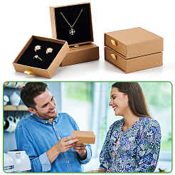Kraft Paper Necklace Earring Storage Gift Drawer Boxes&nbsp;CON-WH0095-87B