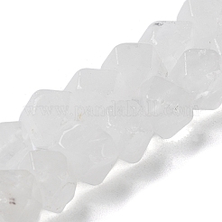 Natural Quartz Crystal Star Cut Round Beads Strands&nbsp;G-M418-C18-01