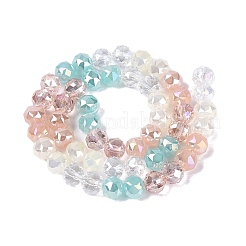 Electroplate Imitation Jade & Opaque & Transparent Glass Beads Strands&nbsp;EGLA-Q135-8MM-A08