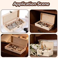 Wood Flip Top Storage Boxes with Metal Clasps&nbsp;CON-WH0095-230