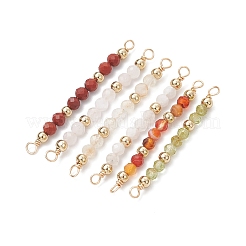 12Pcs 12 Styles Constellation Natural Mixed Stone Faceted Round Beaded Connector Charms&nbsp;PALLOY-JF04686