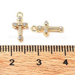 Rack Plating Brass Micro Pave Cubic Zirconia Pendants&nbsp;KK-K333-79G