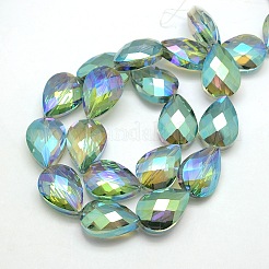 Electroplate Crystal Glass Teardrop Beads Strands&nbsp;X-EGLA-F067B-03