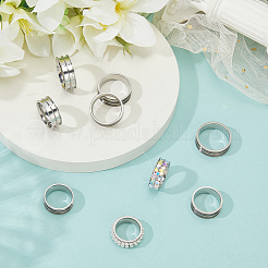 16Pcs 8 Styles 201 Stainless Steel Ring Core Blank for Inlay Jewelry Making&nbsp;RJEW-SC0001-28