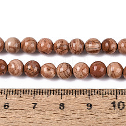 Natural Wood Lace Stone Wooden Jasper Beads Strands&nbsp;G-T143-30A-02
