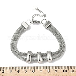 304 Stainless Steel Mesh Chains Bracelets for Women&nbsp;BJEW-D344-02P