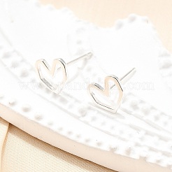 925 Sterling Silver Stud Earrings&nbsp;EJEW-P305-01C-P