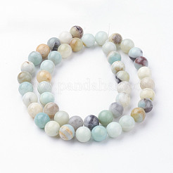 Natural Flower Amazonite Bead Strands&nbsp;G-G735-61-8mm