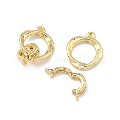 Brass Micro Pave Clear Cubic Zirconia Fold Over Clasps&nbsp;KK-B170-06G