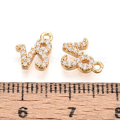 Brass Micro Pave Cubic Zirconia Charms&nbsp;KK-N263-148B-G