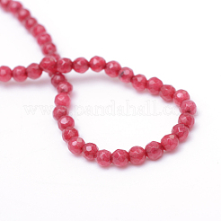 Faceted Round Dyed Natural White Jade Bead Strands&nbsp;X-G-R344-3mm-12