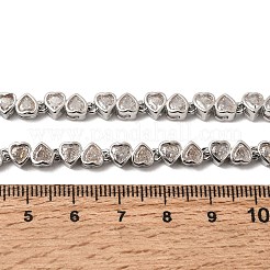 Brass Micro Pave Cubic Zirconia Geometric Tennis Necklaces&nbsp;NJEW-C121-02A-P