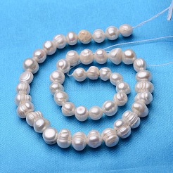 Potato Natural Cultured Freshwater Pearl Beads Strands&nbsp;PEAR-E007-8-9mm