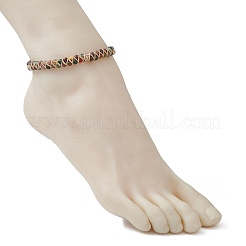 Natural Indian Agate Round Braided Bead Bracelets&nbsp;BJEW-JB09840-01