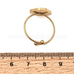 Lip 304 Stainless Steel Open Cuff Bangle Makings with Bezel Tray&nbsp;SA-CBABF3F-03G-02